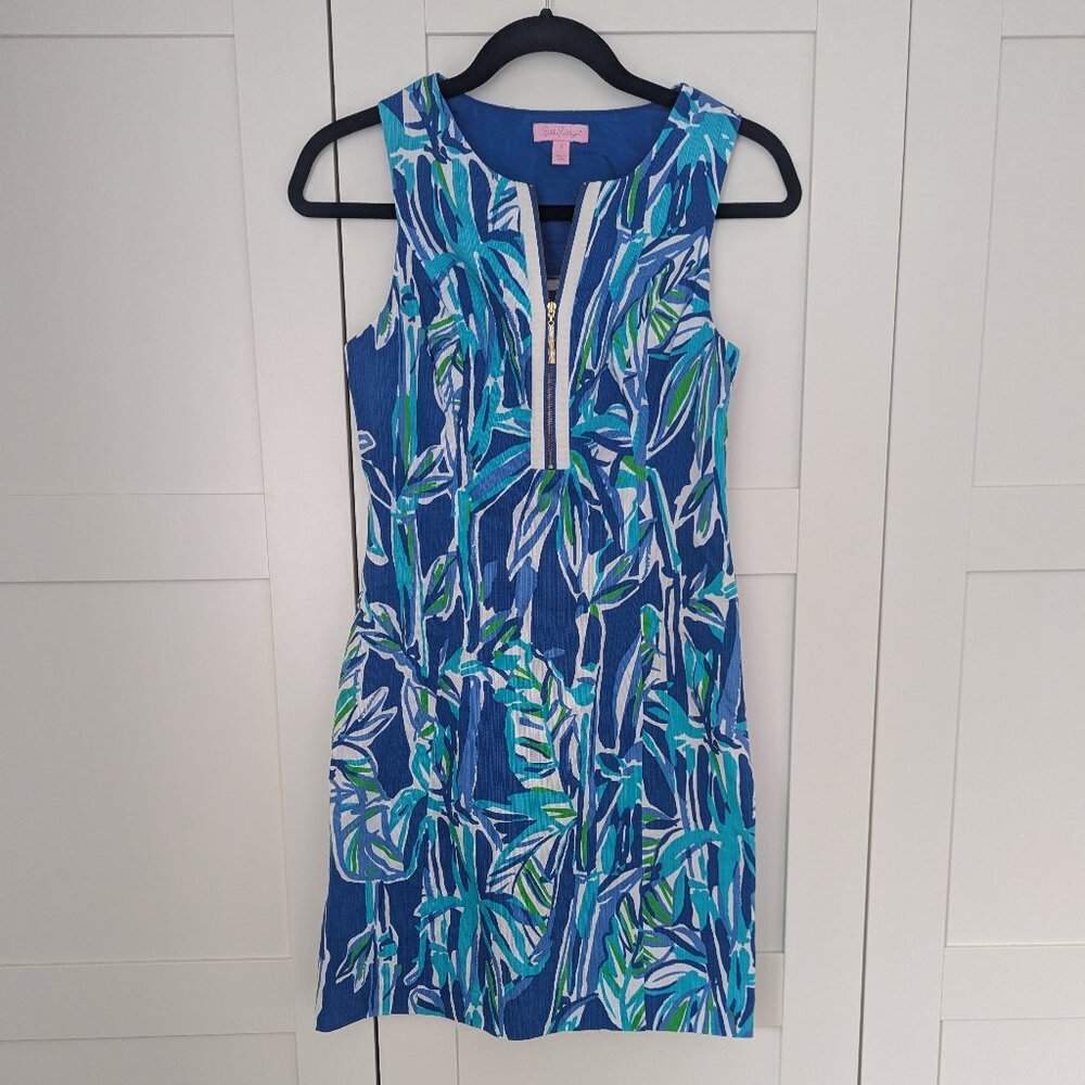 Lilly Pulitzer Penelope Shift Dress in 'Blue Crush Bamboo' - size 2